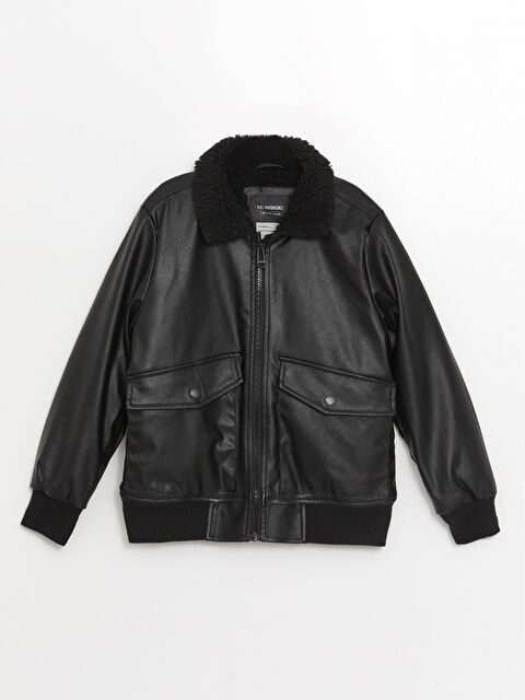 LCW Kids Deri Görünümlü Erkek Çocuk Mont - W4EP49Z4-CVL