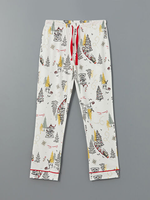 LCW DREAM Beli Lastikli Yılbaşı Temalı Kadın Pijama Altı - W4EP70Z8-LRA