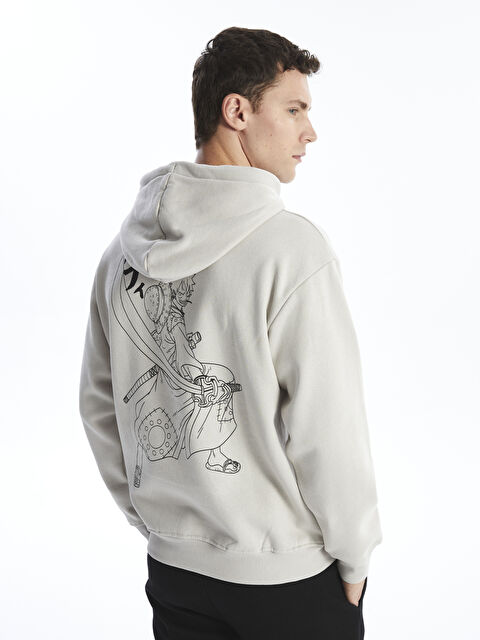 XSIDE Uzun Kollu Baskılı Erkek Kalın Hoodie - W4EQ26Z8-SHE