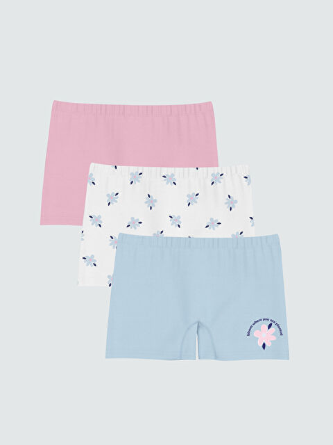LCW Kids Baskılı Kız Çocuk Boxer 3'lü - W4EQ53Z4-LU8