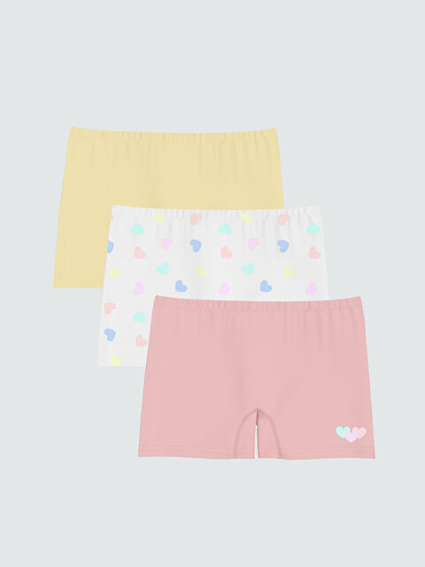 LCW Kids Baskılı Kız Çocuk Boxer 3'lü - W4EQ69Z4-LU7