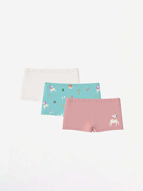 LCW Kids Baskılı Kız Çocuk Boxer 3'lü - W4EQ73Z4-LTZ