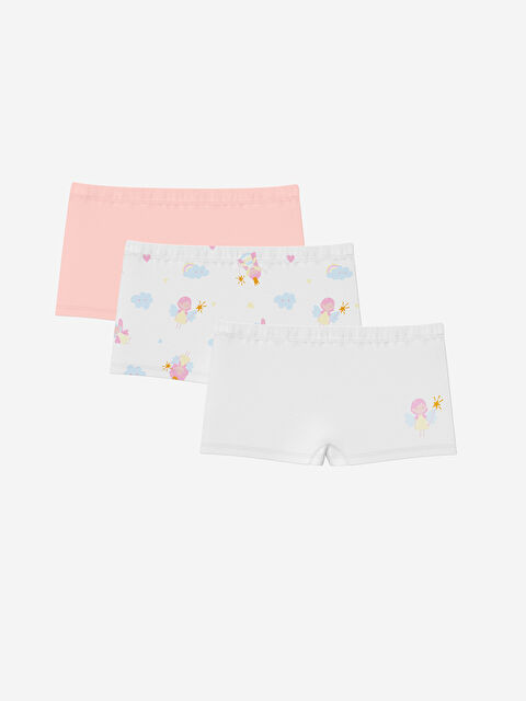 LCW Kids Baskılı Kız Çocuk Boxer 3'lü - W4EQ85Z4-LRA