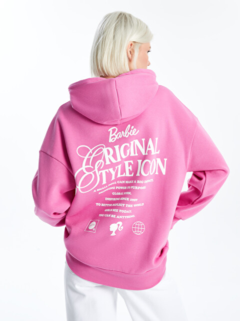 XSIDE Barbie Baskılı Uzun Kollu Oversize Kadın Kalın Hoodie