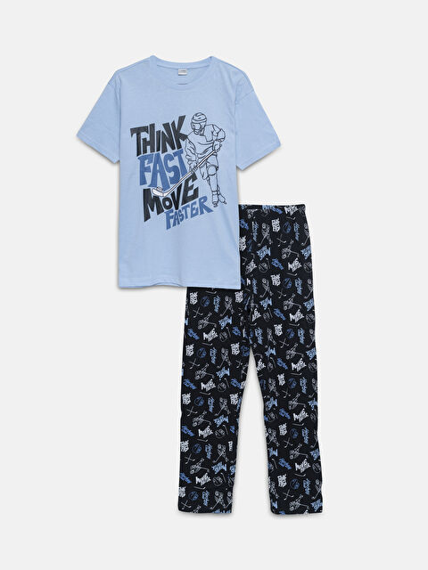 LCW DREAM Crew Neck Boys' Pyjama Set - W4ES27Z4-FMR