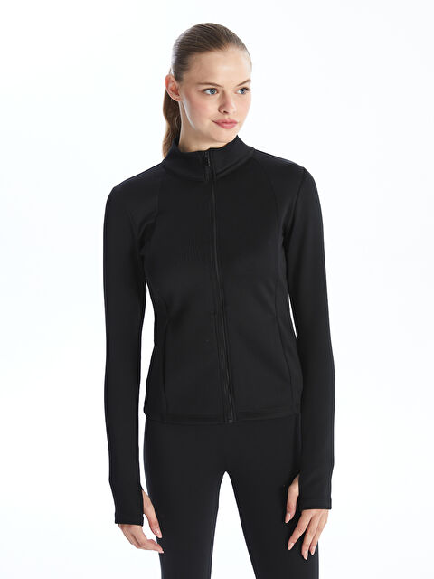 XSIDE ACTIVE Kadın Dik Yaka Düz Fermuarlı Sweatshirt - W4ES50Z8-CVL