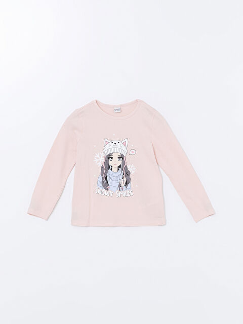 LCW Kids Crew Neck Girls' T-Shirt - W4ET57Z4-G4V