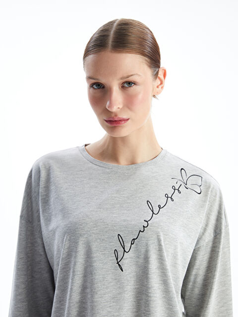 LCW ECO Bisiklet Yaka Baskılı Kadın Tunik - W4ET83Z8-CT3