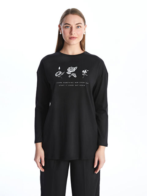 LCW ECO Bisiklet Yaka Çiçekli Kadın Tunik - W4ET84Z8-CVL