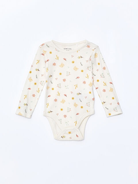 LCW baby Baskılı Kız Bebek Çıtçıtlı Bodysuit - W4EU05Z1-LRB