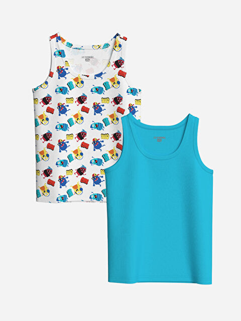 LCW Kids Bisiklet Yaka Erkek Çocuk Atlet 2'li - W4EU78Z4-LU7