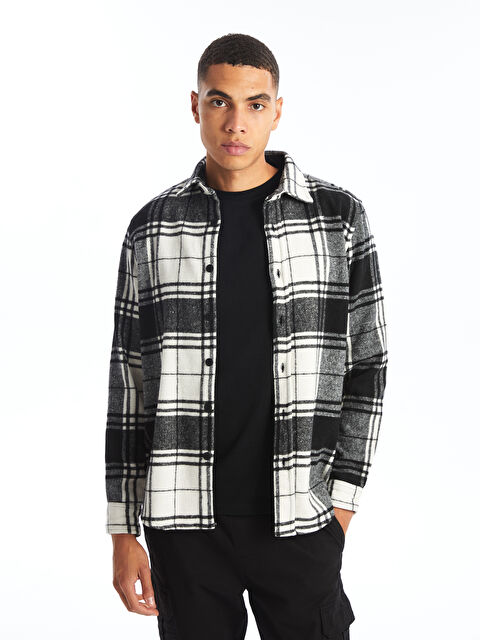 XSIDE Regular Fit Long Sleeve Plaid Gabardine Men's Shirt - W4EY49Z8-LKX