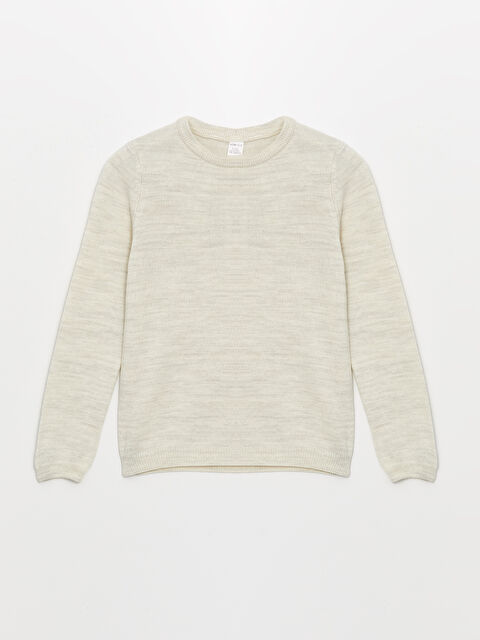 LCW ECO Crew Neck Basic Long Sleeve Girls' Knitwear Sweater - W4EY98Z4-R9J