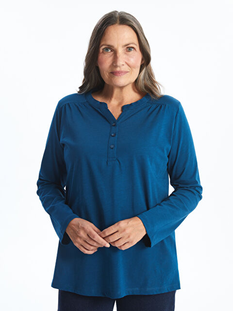 LCW Grace Kaçık Yaka Düz Uzun Kollu Kadın Bluz - W4FA40Z8-HQQ