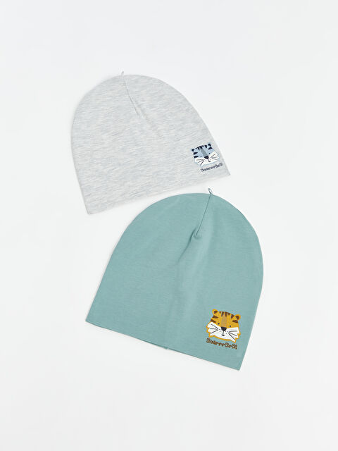 LCW baby Printed Baby Boys' Beanie 2 Pack - W4FB27Z1-GBN