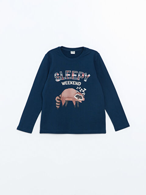 LCW Kids Bisiklet Yaka Erkek Çocuk Pijama Üst - W4FB57Z4-JC7