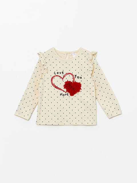 LCW Kids Bisiklet Yaka Baskılı Kız Çocuk Tişört - W4FF27Z1-LRA