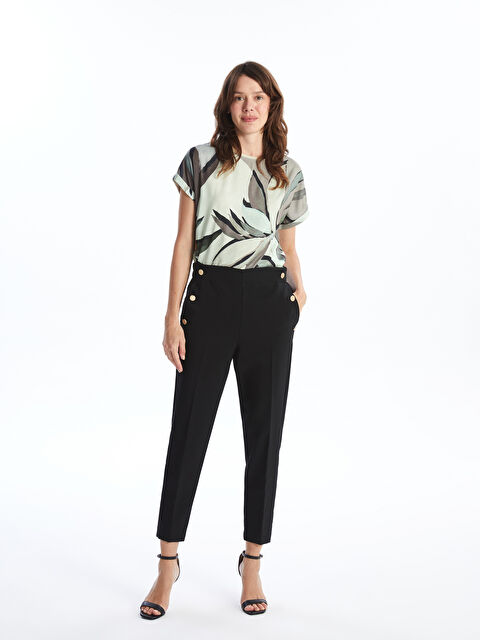 LCWAIKIKI Classic Kadın Beli Lastikli Düz Pantolon - W4FG68Z8-CVL