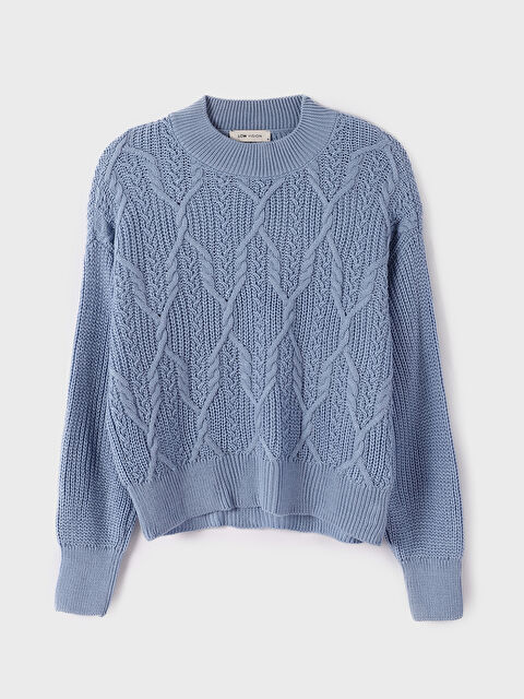 LCW Vision Half Turtleneck Self-Patterned Women's Knitwear Sweater - W4FH00Z8-GEN