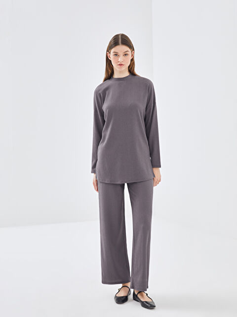 LCW Modest Beli Lastikli Düz Geniş Paça Kadın Pantolon - W4FI50Z8-H0H