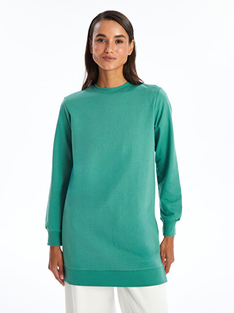 LCW Modest Bisiklet Yaka Kadın Sweatshirt Tunik - W4FI77Z8-H2K