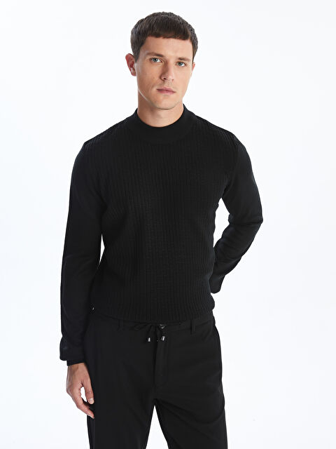 LCW Vision كنزة صوفية بياقة شبه عالية بأكمام طويلة للرجال - W4FJ07Z8-CVL