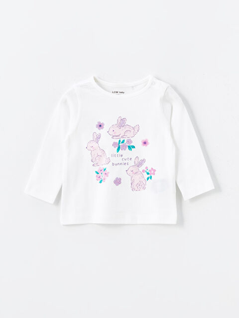 LCW baby Bisiklet Yaka Çiçekli Kız Bebek Pijama Üst - W4FJ67Z1-FFB