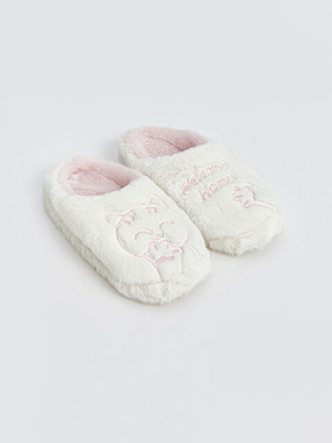 LCW STEPS Nakışlı Pelüş Kız Çocuk Ev Terliği - W4FL61Z4-FDU