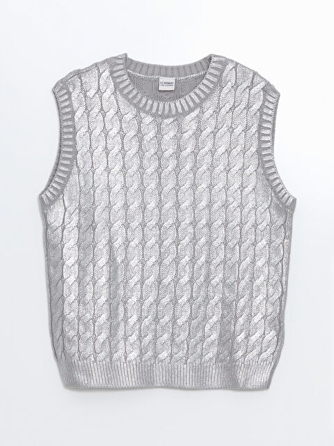 LCW Kids Bisiklet Yaka Kız Çocuk Triko Süveter - W4FM02Z4-998