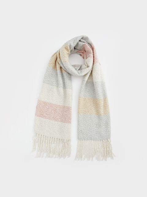 LCW ACCESSORIES Renk Bloklu Saçaklı Kadın Atkı - W4FN46Z8-LFX