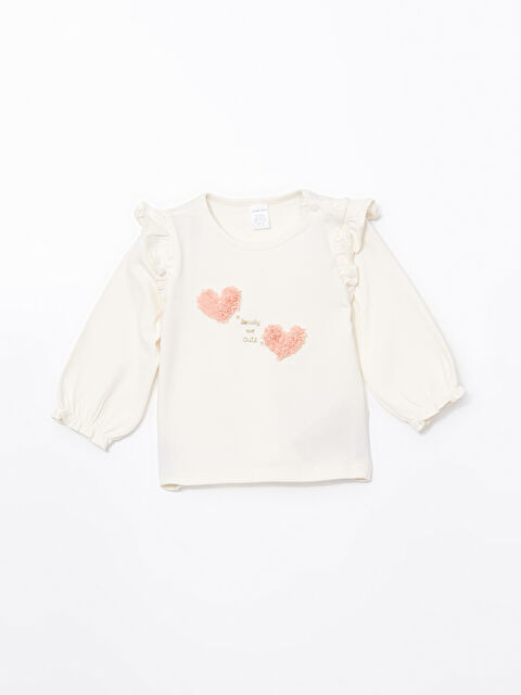 LCW baby Bisiklet Yaka Baskılı Kız Bebek Bluz - W4FN70Z1-FDL