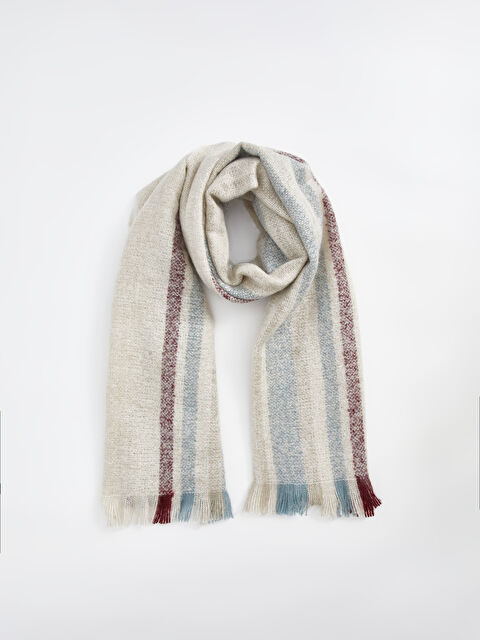 LCW ACCESSORIES Çizgili Püsküllü Kadın Atkı - W4FN82Z8-LET