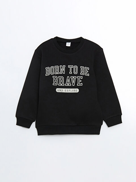 LCW Kids Bisiklet Yaka Baskılı Erkek Çocuk Sweatshirt - W4FO10Z1-CVL