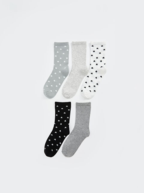 LCW DREAM Yıldız Desenli Kadın Soket Çorap 5'li Paket - W4FP48Z8-FDU