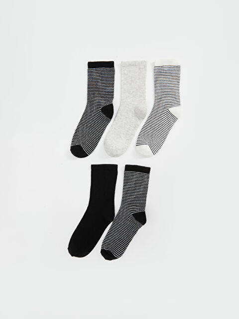 LCW DREAM Çizgili Kadın Soket Çorap 5'li - W4FP50Z8-J0F