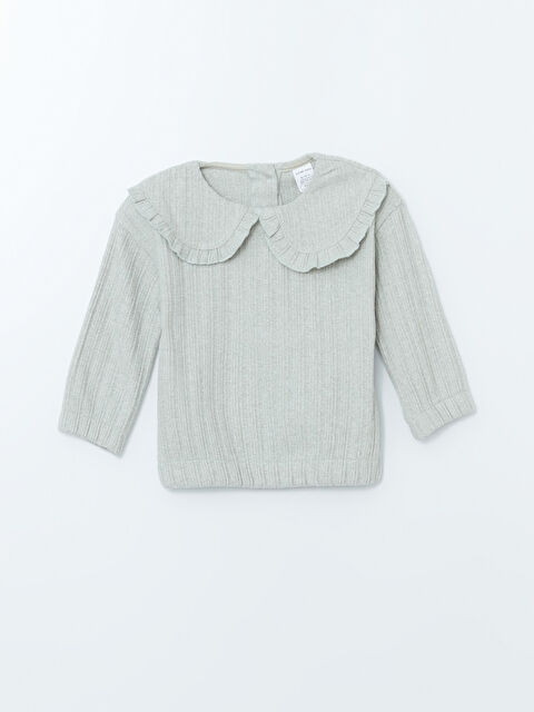 LCW baby Bebe Yaka Fitilli Kız Bebek Sweatshirt - W4FQ42Z1-FJY