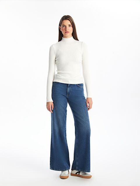 LCW Vision Yarım Balıkçı Yaka Kadın Triko Kazak - W4FR47Z8-R9J