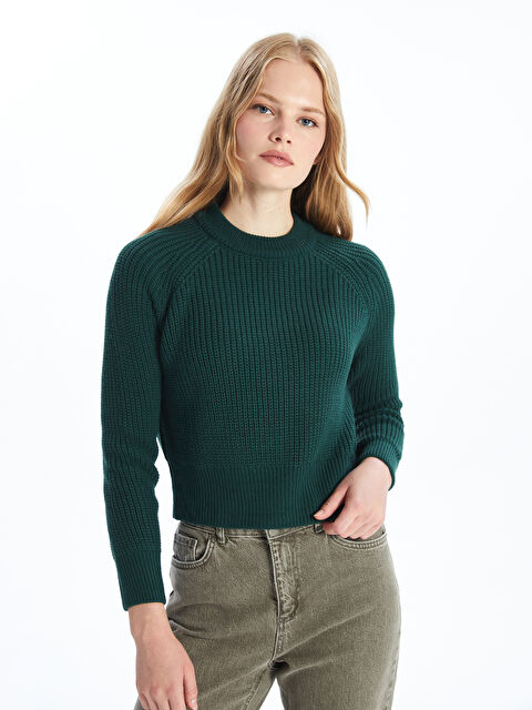 LCW Vision Bisiklet Yaka Düz Uzun Kollu Kadın Triko Kazak - W4FS30Z8-GXF