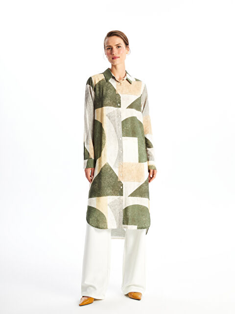 LCWAIKIKI Classic Desenli Kadın Gömlek Tunik - W4FS55Z8-LS6