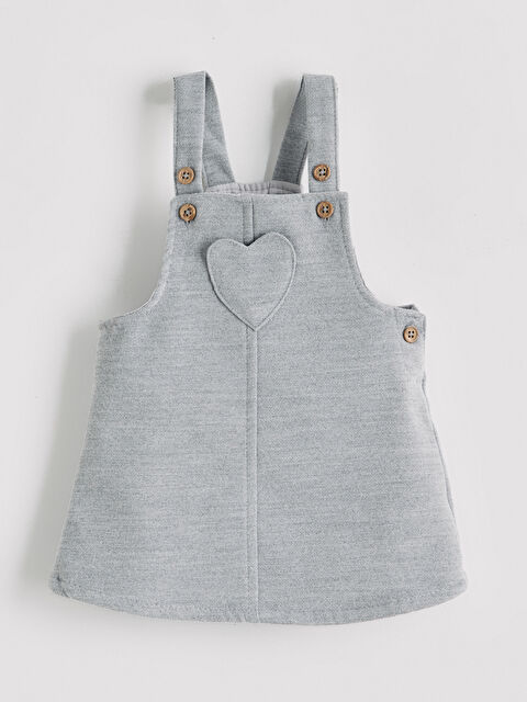 LCW baby Kalp Detaylı Kız Bebek Salopet Elbise - W4FU28Z1-JMD