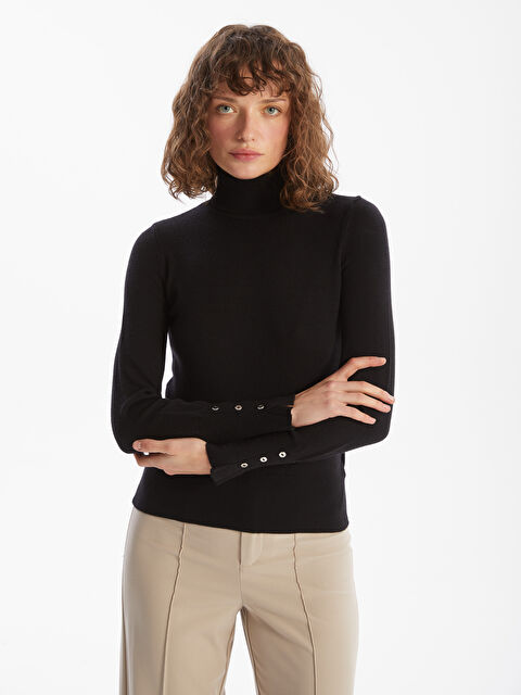 LCW Vision Balıkçı Yaka Kadın Triko Kazak - W4FV36Z8-CVL