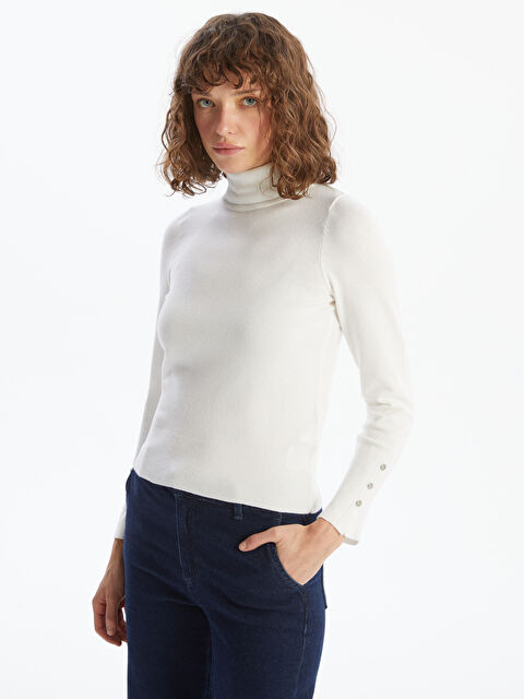 LCW Vision Balıkçı Yaka Kadın Triko Kazak - W4FV36Z8-R9J