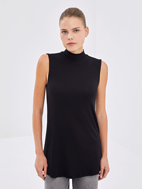 LCW Modest Kadın Dik Yaka Düz Tunik - W4FV41Z8-CVL