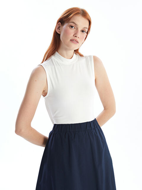 LCW Modest Kadın Dik Yaka Düz Tunik - W4FV41Z8-Q6K