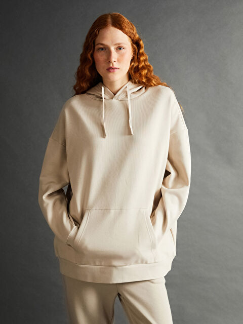 LCW Vision هودي سميك واسع الحجم للسيدات - W4FY36Z8-K84