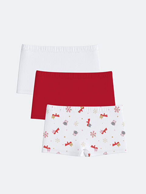LCW Kids Yılbaşı Temalı Kız Çocuk Boxer 3'lü - W4FY70Z4-LU8