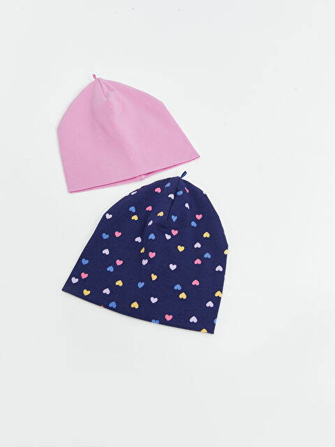 LCW baby Baskılı Kız Bebek Bere 2'li - W4FY98Z1-LTM