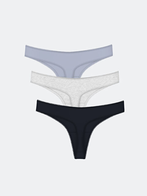 LCW DREAM Düz Tanga Külot 3'lü - W4G113Z8-JNK