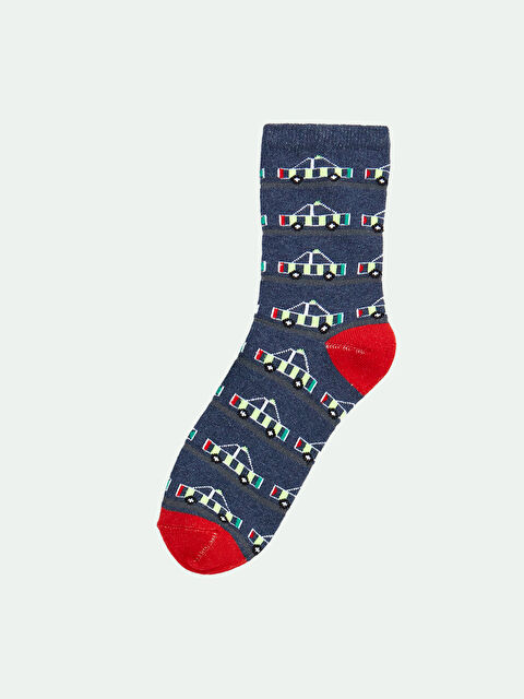 LCW Kids Araba Desenli Erkek Çocuk Soket Çorap - W4G265Z4-QJT