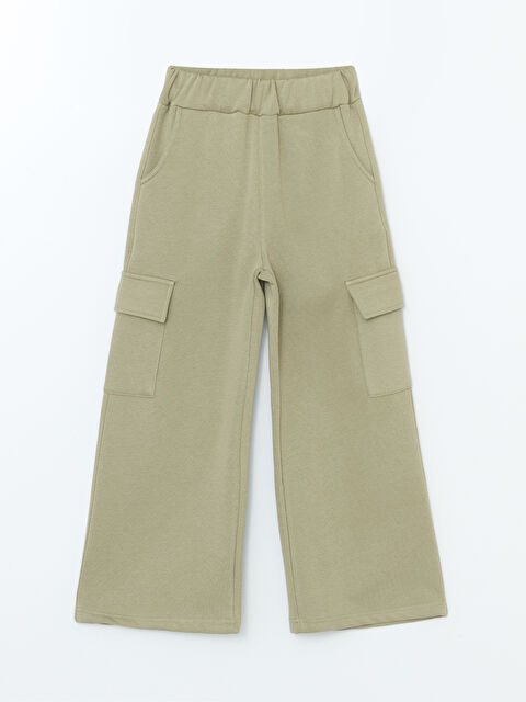 LCW Kids Girls' Cargo Sweatpants with Elastic Waist - W4G359Z4-VVY